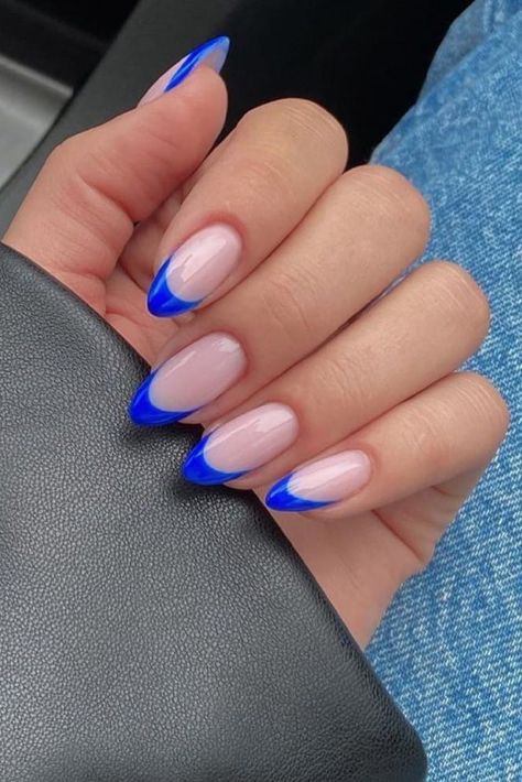 Bright Color Nails For Spring Royal Blue Nails, Lilac Nails, Vacation Nails, Pink Nail, Oval Nails, Yellow Nails, Short Acrylic Nails, Cute Acrylic Nails, Blue Nails