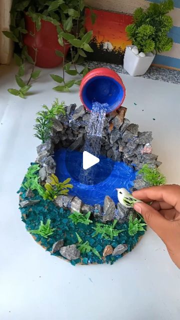 EKRAM KHAN on Instagram: "DIY fountain ⛲🏞️.
.
.
.
.
.
.
.
#diycrafts #viral" Miniature Garden Diy, Flower Cups, Diy Fountain, Fairy Garden Crafts, Buddha Painting, Flower Cup, Princesa Disney, Instagram Diy, Miniature Crafts