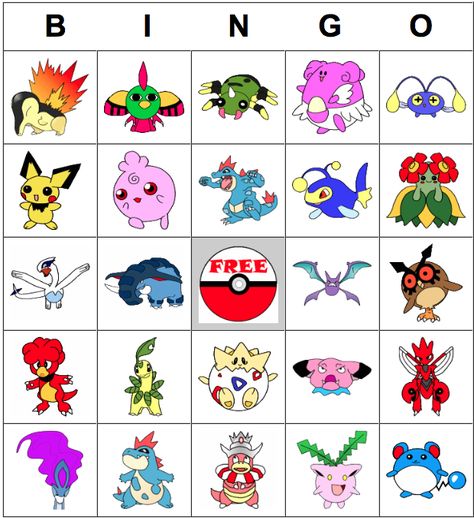 Pokemon Bingo Pokémon Bingo, Custom Bingo Cards, Easter Templates Printables, Free Printable Bingo Cards, Bingo Online, Free Bingo Cards, Pokémon Party, Free Time Activities, School Age Activities