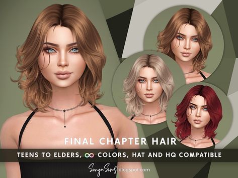 Sims 4 Cc Hair Female, Shoulder Length Wavy Hair, Sims 4 Cc Hair, Mod Hair, Pelo Sims, Wavy Hairstyles Medium, Free Sims, Curls For Long Hair, Sims Four