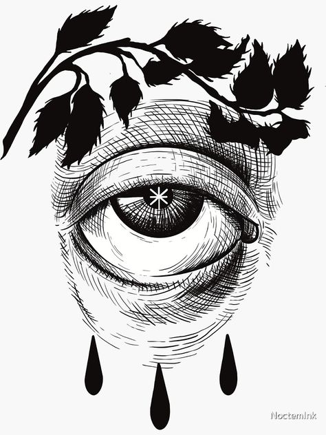 "Eye in medieval engraving" Sticker by NoctemInk | Redbubble #eye #sticker #engraving #tattoo #medieval #drawing All Seeing Eye Tattoo Design Drawings, Realism Stencil, Eye Engraving, Eyes Stencil, Medieval Tattoos, Tattoo Medieval, Medieval Engraving, Medieval Drawing, Traditional Tattoo Stencils