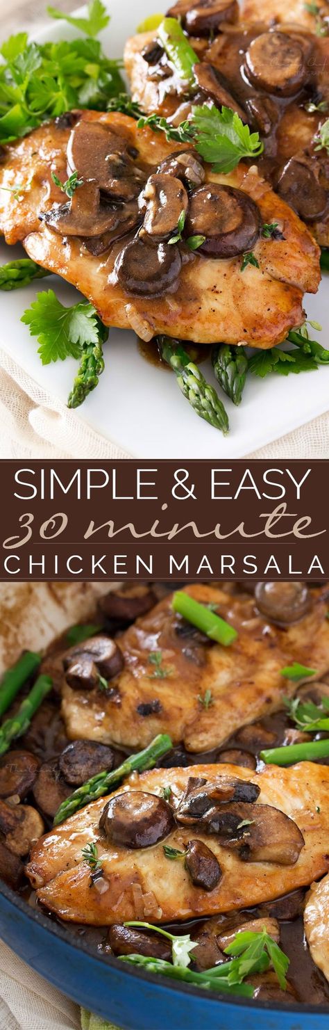 Easy Chicken Marsala, Wedding Entrees, Bear Food, Chicken Marsala Easy, The Chunky Chef, Chunky Chef, Cafeteria Food, Marsala Chicken Recipes, Copy Cats