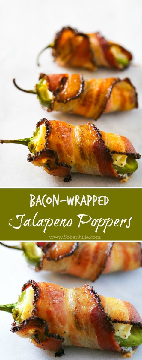 This bacon wrapped jalapeno popper recipe is so EASY and yet so delicious! If you're having guests over try this appetizer recipe.. Jalapeno Recipes Appetizers, Friendsgiving Recipes Appetizers, Wrapped Jalapeno Poppers, Pilsbury Recipes, Bacon Wrapped Jalapeno Poppers, Jalapeno Popper Recipes, Bacon Wrapped Jalapenos, Poppers Recipe, Jalapeno Peppers