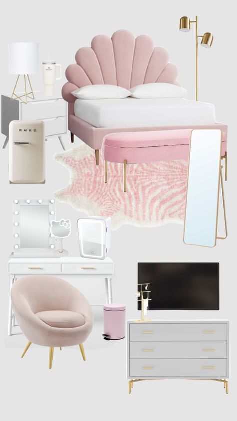 Room Wishlist, Pink Furniture, White Room Decor, Pinterest Room Decor, Preppy Room Decor, Preppy Room, Cozy Room Decor, Minimalist Room, Room Design Bedroom