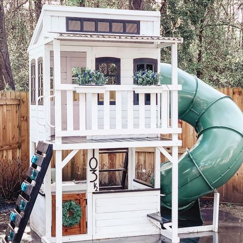 Cozy Escape Playhouse, Play Houses Diy, Just Over It, Playhouse Makeover, Cafe Window, Play Area Backyard, Backyard Playhouse, Backyard Plan, Kids Playroom Decor