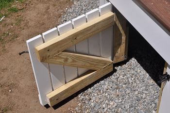 Crawl Space Door, Under Deck Storage, Patio Plan, Mobile Home Skirting, Deck Skirting, Deck Storage, Under Decks, Deck Stairs, Remodeling Mobile Homes