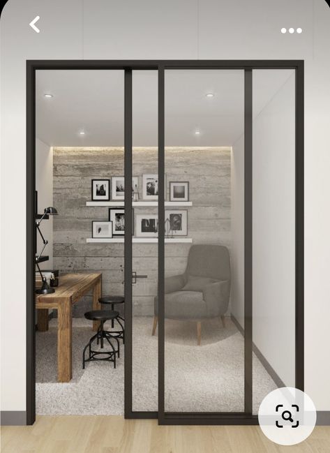 Private Office Doors, Linen Organization, Dividing Rooms, Glass Wall Office, Tiny Office, Corporate Interior Design, Minimalist Home Office, Loft Office, Small Space Office