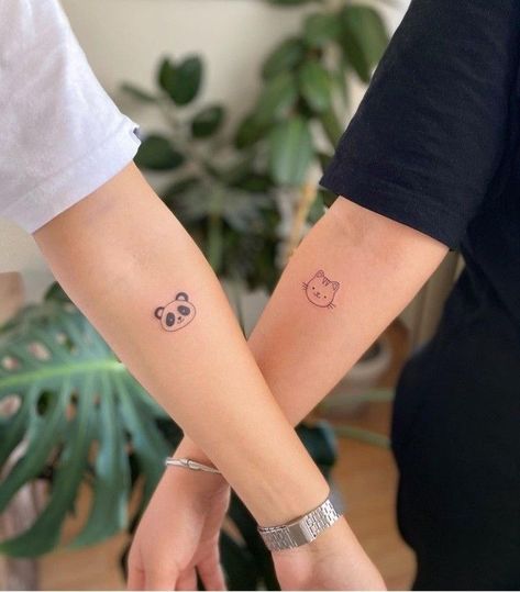 Small Panda Tattoo, Pop Culture Tattoos, Woman Tattoos, Word Tattoo Ideas, Culture Tattoos, Small Girly Tattoos, Panda Tattoo, Matching Sister Tattoos, Cool Wrist Tattoos