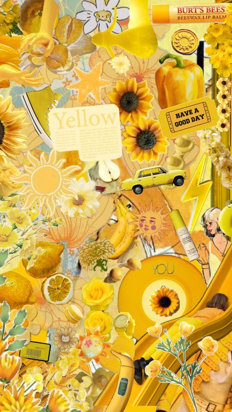 #yellow #yellowaesthetic #yellowcollage #yellowtheme #yellowmoodboard #yellowcolor Apollo Aesthetic, Yellow Theme, Sunflower Wallpaper, Yellow Wallpaper, Yellow Aesthetic, Dark Yellow, Yellow Background, Cool Wallpaper, Altered Art