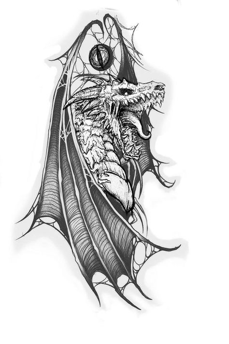 Medevil Dragon Tattoo, Goth Dragon Tattoo, Epic Tattoos For Men, Gothic Dragon Tattoo, European Dragon Tattoo, Dragon Sketch Tattoo, Fantasy Dragon Tattoo, Dragon Thigh Tattoo, Dragon Tattoo Stencil