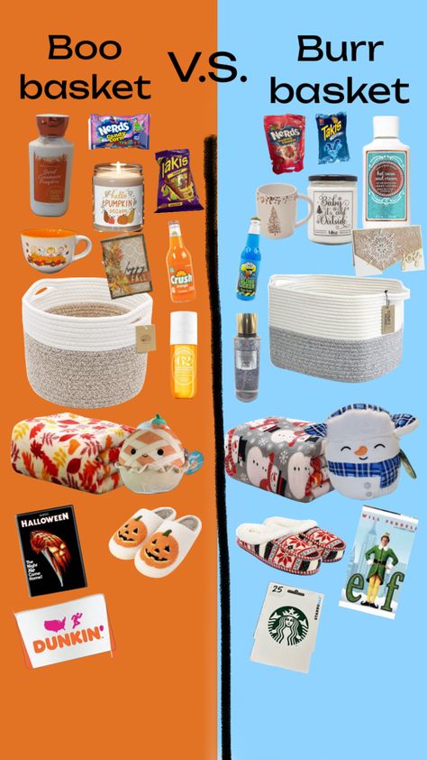 I’m team boo basket what about you guys Boo Basket Ideas For Girlfriend, Boo Basket Ideas For Best Friend, Easy Gift Baskets, Boo Basket Ideas, Diy Halloween Gifts, Fall Gift Baskets, Making A Gift Basket, Ber Months, Halloween Gift Baskets