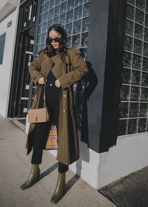 Army Green Now – TSANGTASTIC Green Trench Coat Outfit, Green Boots Outfit, Dark Green Coat, Trench Outfit, Khaki Coat, Green Trench Coat, Trench Coat Outfit, Green Boots, Coat Outfit