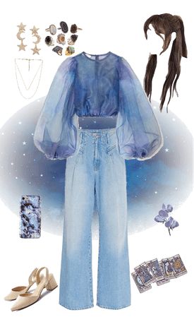 Air Sign Outfit, Aquarius Looks, Air Element Aesthetic Outfit, Aquarius Rising Outfits, Air Element Outfit, Water Element Outfit, Aquarius Aesthetic Outfit, Aquarius Outfits Aesthetic, Aquarius Costume