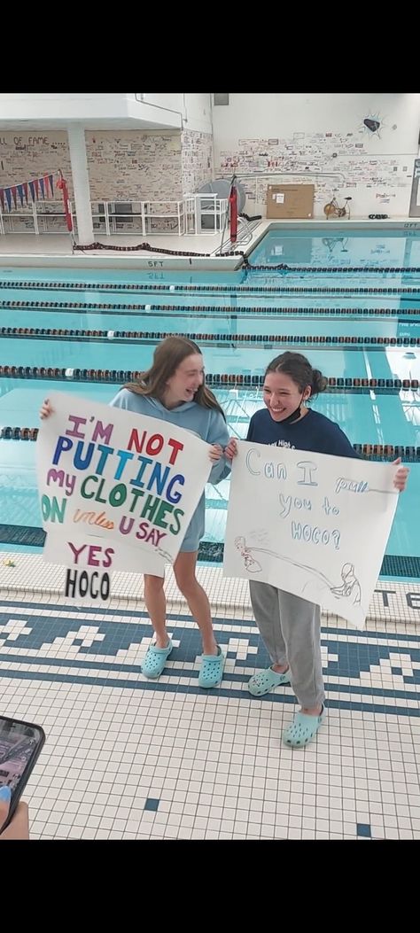 Swim Homecoming Proposal, Hoco Proposals Ideas For Swimmers, Swimmer Promposal, Swimming Promposal, Swim Hoco Proposals, Swim Promposal, Dance Proposals, Prom Proposals, Cute Prom Proposals