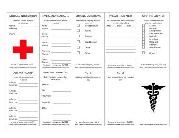 This Wallet-sized Medical Information Card lets you carry important medical information with you at all times. Free to download and print Medical Printables, Medical Binder Printables, Emergency Checklist, Medical Binder, Medication List, Emergency Binder, Medical Emergency, Id Card Template, Family Emergency