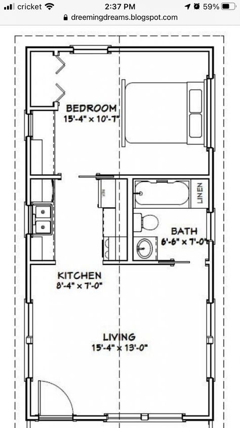 16x32 Tiny House, Studio Floorplan, Shed To Cabin Conversion, Studio Plan, Studio Apartment Floor Plans, Off Grid Tiny House, Garage To Living Space, Small Home Plan, Garage Guest House