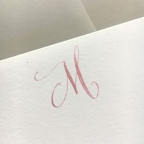 Fancy Letter M, M Tattoos, Copperplate Calligraphy, M Letter, Fancy Letters, Aesthetic Content, Hand Lettering Alphabet, Tattoo Font, I Am Looking