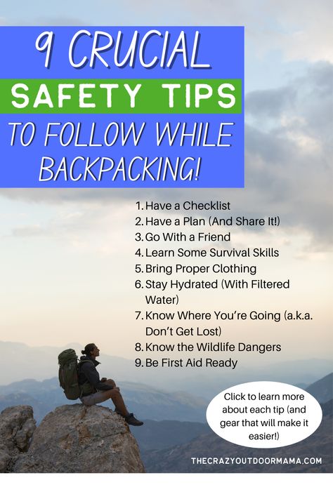 9 safety tips for backpacking Waterproof Matches, Bear Spray, Backpacking Tips, Backpacking Travel, Safety Tips, Hiking Trip, Survival Skills, The Trail, Stay Safe