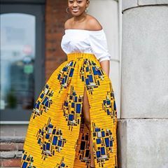 You can never go wrong with Ankara!😀 this is a very cool and chic look. We need to wear our Ankara more, it��’s so beautiful!😍 what are your thoughts? #fashionandstyle #fashion #style Ankara Midi Skirt, African Festival, African Print Midi Skirt, Ankara Prom Dress, African Maxi Skirt, African Skirt, African Print Pants, African Print Jumpsuit, African Blouses