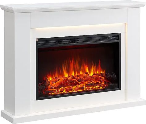 Brand FLAMME Product dimensions 25D x 121W x 88.3H centimetres Material Engineered Wood Finish type Painted Installation type Freestanding Heat output 2 Kilowatts Special feature Remote Control, Free Standing, Full Depth Hearth, Realistic Flame Effect Style Contemporary Colour White Room type Living Room See more Electric Fireplace Surround, Electric Fireplace With Mantel, Electric Fireplace Suites, Electric Fireplace Mantle, Fireplace Suites, Mantel Surround, Fireplace Heater, Electric Fireplace Insert, Fireplace Insert