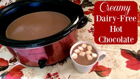 Crockpot Dairy Free, Crock Pot Hot Chocolate Recipe, Vegan Beverages, Camping Coffee Pot, Dairy Free Hot Chocolate, Hot Cocoa Mix Recipe, Crockpot Hot Chocolate, Hot Cocoa Recipe, Drink Mixes