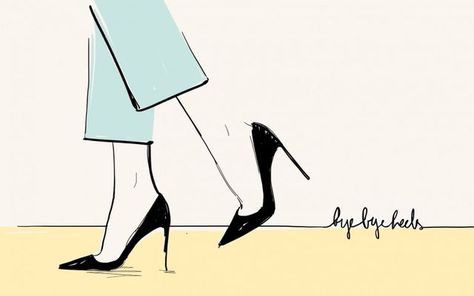 Bye Bye Heels Groovy Activities, Walking Sketch, Heels Painting, Garance Dore Illustration, Journal Titles, Bullet Journal Titles, Website Planning, Garance Dore, Shoes Illustration