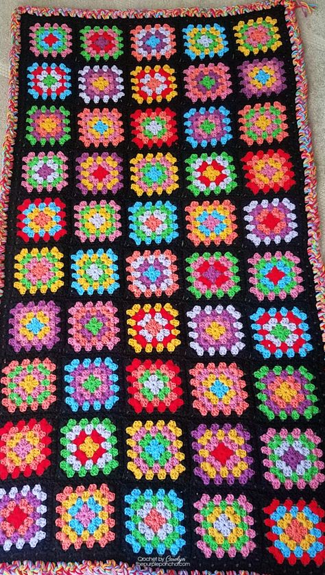 Granny Square Blanket - Free Crochet Pattern - The Purple Poncho Colors For Granny Squares, Crochet Granny Blanket Pattern Free, Bright Granny Squares, Free Crochet Patterns For Beginners Step By Step Granny Squares, Types Of Granny Squares Free Pattern, Three Color Granny Square Pattern, Purple Granny Square Blanket, Colorful Granny Square Blanket, Granny Square Colour Combinations