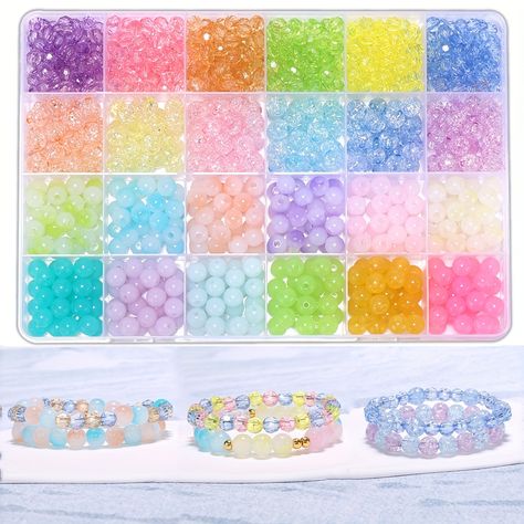 Cute Acrylic Beads For DIY Bracelet Making Kit For Girls, 8mm Colorful Acrylic Beads For Jewelry Making, Birthday Gift Box For Teen Girls Diy Bracelets How To Make, Making Glass, Jewelry Making Kits, Pulseras Diy, Jewelry Making Kit, Bracelet Kits, Bracelet Diy, Bead Kits, Letter Beads