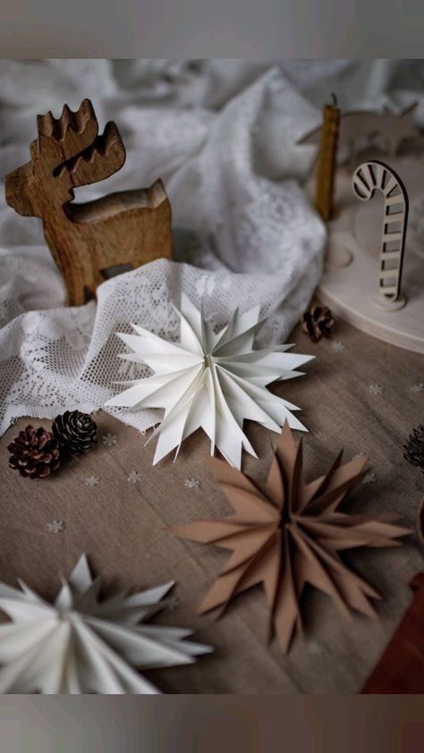 All posts • Instagram Christmas Paper Crafts For Kids, Paper Stars Diy, Star Paper Craft, Creative Christmas Crafts, Christmas Star Decorations, Eco Friendly Christmas, Christmas Craft Projects, Christmas Paper Crafts, Paper Towel Roll Crafts