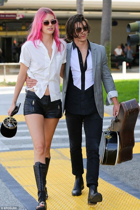 Alex Turner's pink-haired girlfriend Taylor Bagley shows legs in hotpants | Daily Mail Online I Wish I Cared, Taylor Bagley, Tyler Blackburn, Gender Fluid Fashion, Jamie Campbell Bower, Mens Casual Dress Outfits, I'm Afraid, New Girlfriend, Sharp Dressed Man