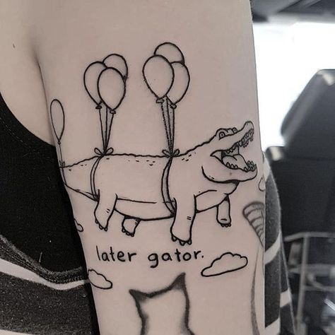 Koch Tattoo, Alligator Tattoo, Brighton Tattoo, Sick Tattoo, Tattoo Magazine, Bicep Tattoo, Weird Tattoos, Funny Tattoos, Desenho Tattoo