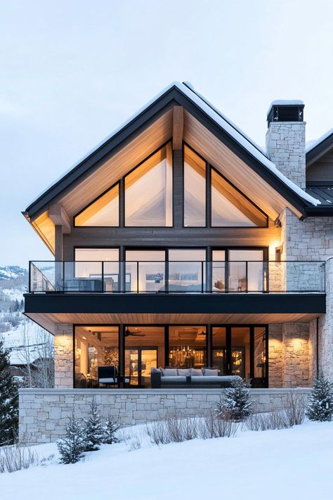 77 Colorado Mountain Homes with Breathtaking Views Mountain Homes Interiors, Home With Large Windows, House With Large Windows, Modern Mountain Lodge, Mountain Contemporary Home, Colorado Mountain Homes, Modern A Frame, Mountain Modern Home, Log Houses