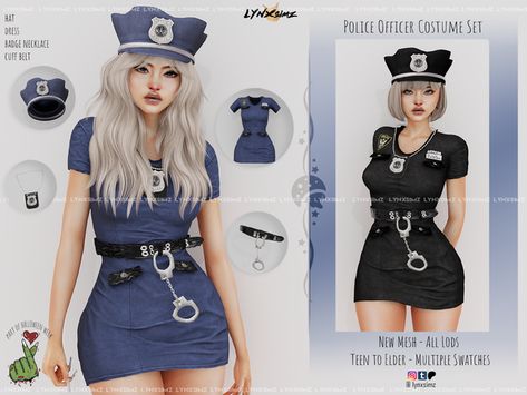 Sims Halloween Costume, Sims Costume, Officer Costume, Police Officer Costume, Sims Love, Police Outfit, Police Costume, Doctor Costume, Sims Packs