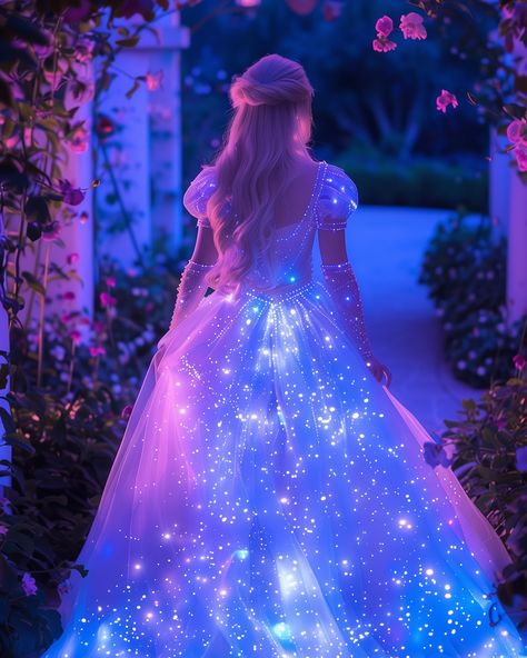 Catching the starlight with every step ✨🌌 #twinkletime Starlight Dress, Blue Hair Aesthetic, Princess Videos, 20th Century Studios, New Line Cinema, Spring Blossom, Girl Cartoon, Blue Hair, Cute Casual Outfits