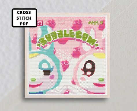 Animal Crossing Bubblegum KK Album Cover Cross Stitch Pattern PDF - Etsy Stitch Animal Crossing, Bubblegum Kk, Animal Crossing Cross Stitch, Cross Stitch Animals, Alpha Patterns, Bubble Gum, Cross Stitch Pattern, Animal Crossing, Stitch Pattern