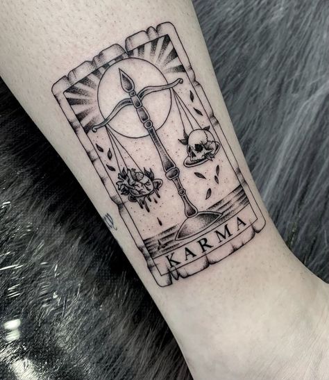 Do Tattoo, Wrist Tattoos Girls, Karma Tattoo, Feminist Tattoo, Tarot Tattoo, Tarot Card Tattoo, Card Tattoo Designs, Tattoos Infinity, Tattoos Geometric