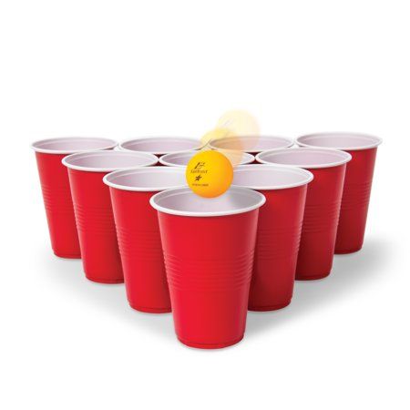 A little competition is a great way to liven up any gathering, and the EastPoint Sports Portable Ka-Pong game set provides entertainment and competition family and friends can enjoy. Players can either choose to leave the cups empty or fill them with their beverage of choice. Ideally played on a folding table, EastPoint Sports Portable Ka-Pong comes with 22 cups (11 red cups and 11 blue cups) and 15 orange table tennis balls. Set the cups up in triangles of six or ten at either end of the table Cup Pong, Game Room Tables, Home Party Games, Pong Game, Cup Games, Cowgirl Birthday Party, Orange Table, Cowgirl Birthday, Beer Party