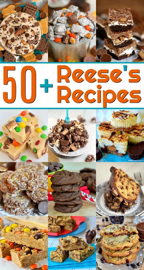 Reeces Cake, Reeses Desserts, Reese's Cookies, Reese's Recipes, Reeses Cookies, Reeses Cake, Popcorn Cookies, Mom On Timeout, Recipes For Desserts