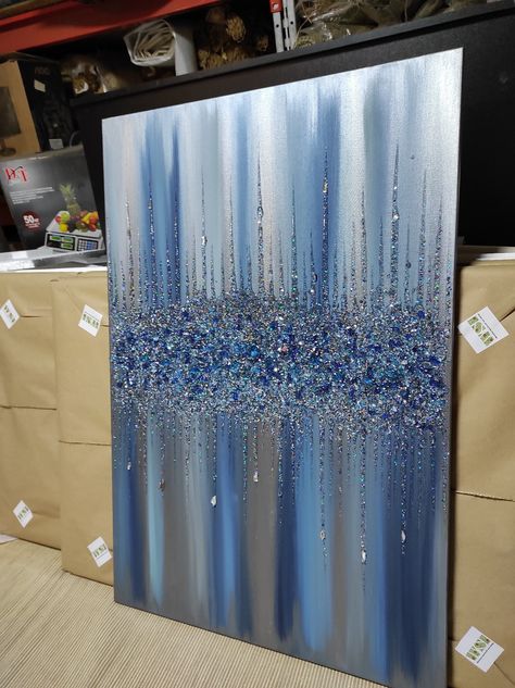 Chakra Decor, 3d Art Painting, Painting Glitter, Glitter Painting, Multimedia Art, Glitter Wall Art, Glamour Decor, Abstract Art Wall, Abstract Painting Techniques