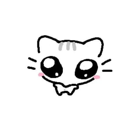 Meme Cats Doodle, Silly Kitty Drawing, Mini Animal Drawings, Shy Reaction Pic, Cat Eyes Drawings, Cute Reaction Pics, Two Cats Drawing, How To Draw A Cat, Silly Cat Drawings