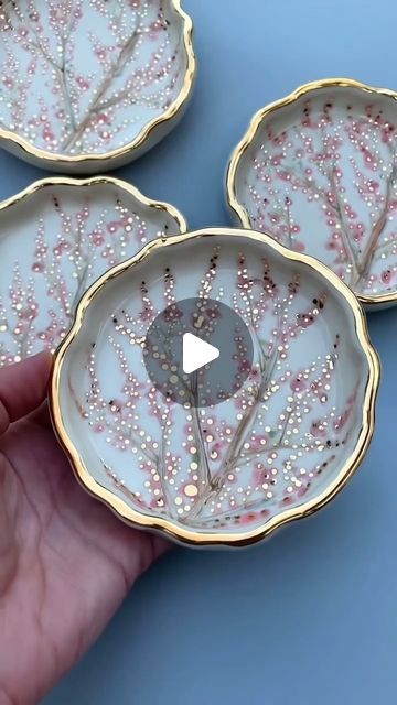 Pottery With Gold Luster, Gold Luster Ceramics, Paint A Plate, Decorating Pottery, Beauty In Imperfection, Old Bucket, Flowers Growing, Ceramic Decoration, Clay Inspiration