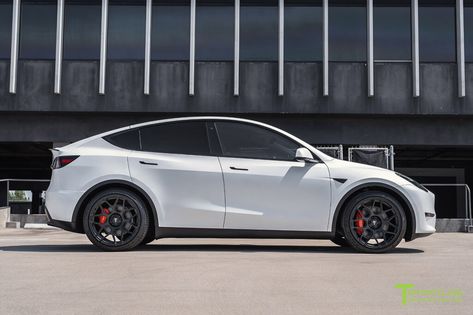 Xpel Stealth Pearl White Tesla Model Y with 21" TY117 Forged Wheels - T Sportline - Tesla Model S, 3, X & Y Accessories White Tesla, Tesla X, Tesla Roadster, Tesla Motors, Tesla Car, Tesla Model X, Tesla Model Y, Forged Wheels, Car Projects