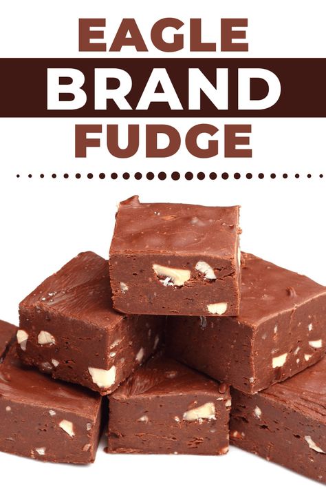 This creamy Eagle Brand Fudge can be made in just 15 minutes. It's a quick and easy failproof treat that will melt in your mouth! Eagle Brand Fudge Condensed Milk, Eagle Brand Peanut Butter Fudge, Eagle Brand Milk Fudge, Eaglebrand Recipes Condensed Milk Fudge, Eagle Brand Fudge Recipe, Eagle Brand Fudge, Eagle Brand Recipes Condensed Milk, Divinity Fudge, Maple Fudge Recipes