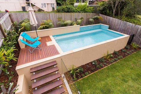 Pool With Deck, Small Above Ground Pool, Oberirdischer Pool, Ideas De Piscina, Deck Piscina, Pools For Small Yards, Pool Deck Plans, Rectangle Pool, Best Above Ground Pool