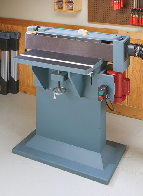 Shop-Built Edge Sander | Woodworking Project | Woodsmith Plans Belt Grinder Plans, Woodsmith Plans, Jet Woodworking Tools, Workshop Organization, Router Table, Homemade Tools, Wood Tools, Woodworking Project, Woodworking Projects Plans