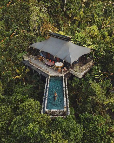 Hawaiian Architecture, Island Wallpaper, Voyage Bali, Jungle House, Bali Resort, Eco Resort, Resort Architecture, Bali Travel Guide, Desain Lanskap