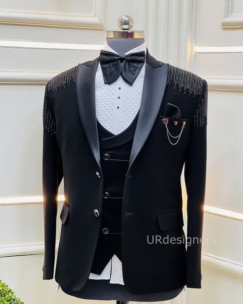 Buy Black Sparkling Tuxedo Suit With Black Pearl Handwork With online on Etsy India. Shop for handmade, vintage and unique Mens Wedding Suits items from URdesigners online on Etsy 3 Piece Suit Men Wedding Indian, 3 Piece Suit Men Wedding, 2 Piece Suit For Men, Unique Mens Wedding Suits, Reception Suits, Wedding Party Reception, Men Suits Black, Tuxedo Wedding Suit, Mens Wedding Suits