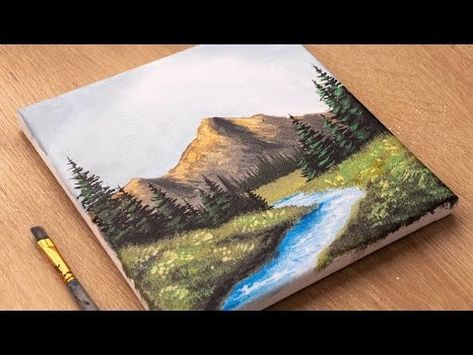 Easy Acrylic Painting for Beginners l | River in the mountains | Step by step painting - YouTube Easy Acrylic Painting For Beginners, Landscape Acrylic Painting, Easy Acrylic Painting, Landscape Acrylic, River Painting, Painting For Beginners, Acrylic Painting For Beginners, Forest Trees, Acrylic Painting Tutorials