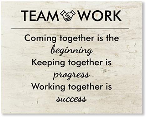 Teamwork Coming Together Is The Beginning Office Wall Art Decor Prints - Unframed 8x10 - Motivational Quotes Pictures for Office - Posters with Inspirational Sayings Quotes For Teamwork, Quotes About Teamwork, Positive Wall Art, Teamwork Quotes, Rustic Pictures, Wall Art Decor Prints, German Quotes, Motivational Wall Decor, Office Poster