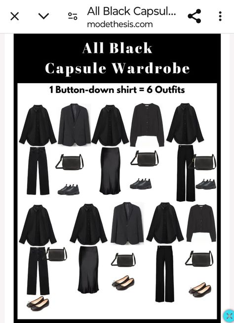 Corporate Goth Capsule Wardrobe, All Black Capsule Wardrobe, Corpo Goth, Black Capsule Wardrobe, Goth Looks, Academia Aesthetic Fashion, Wardrobe Minimalist, Goth Chic, Capsule Wardrobe Women